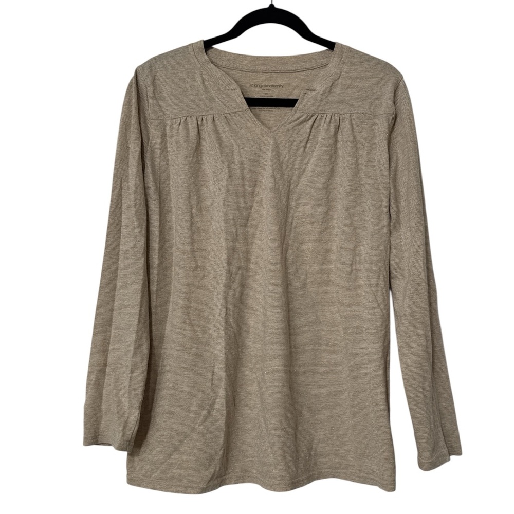 Liz Lange Taupe Long Sleeve Top